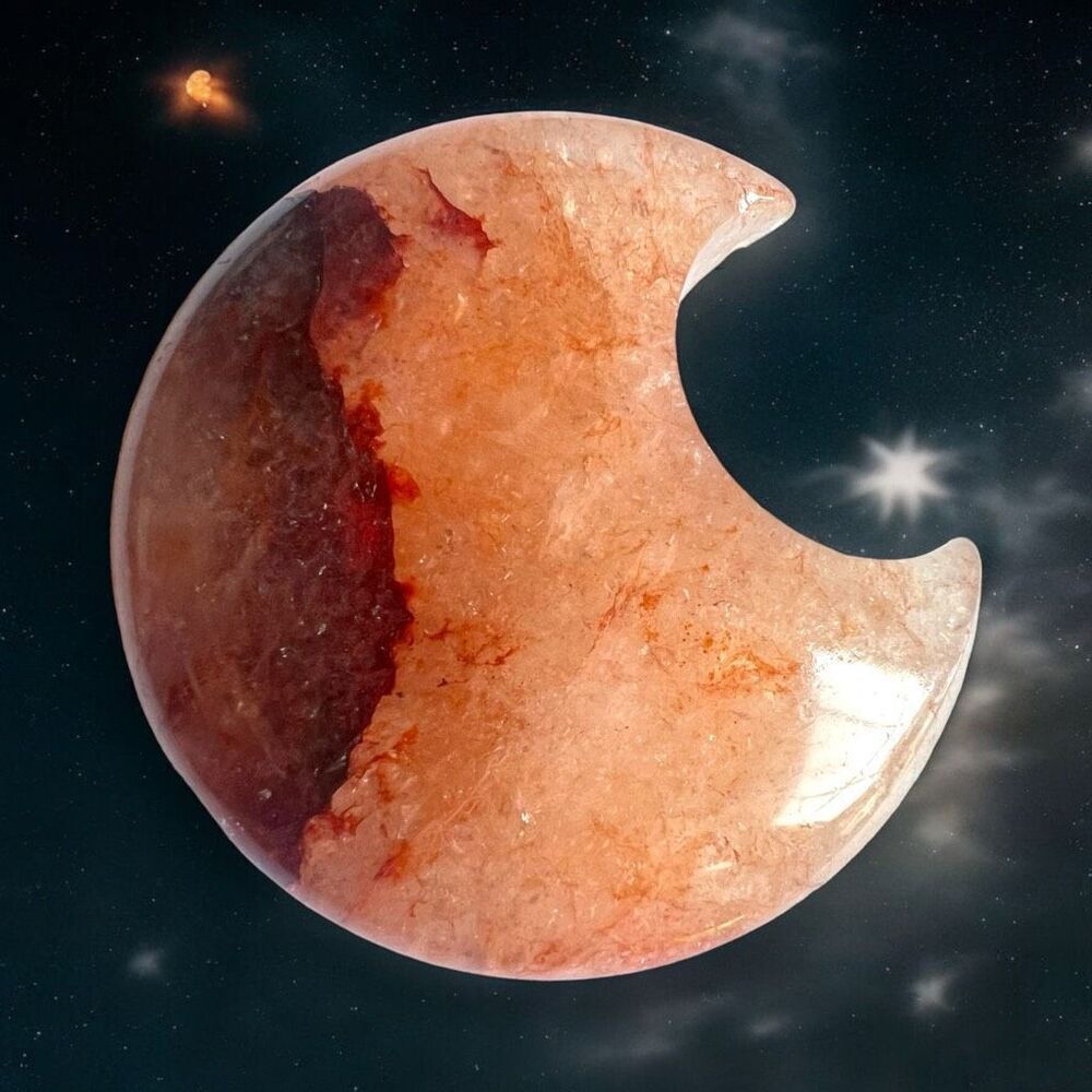 Fire‎ Quartz Crystal Crescent Moon